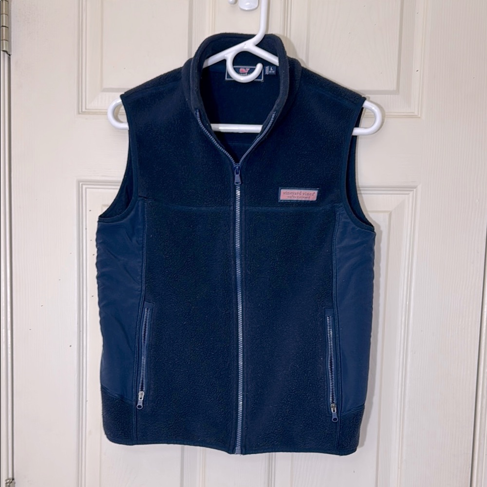 Vineyard Vines Boys Navy Blue Fleece Vest Size 16 / 18